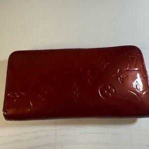 Louis Vuitton Red Patent Leather Embossed Wallet